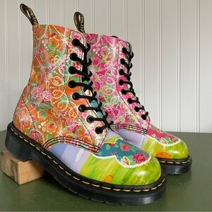 Dr Martens PASCAL DAZE #1460 Lace Up Boots in Multi/Psychedelic Leather